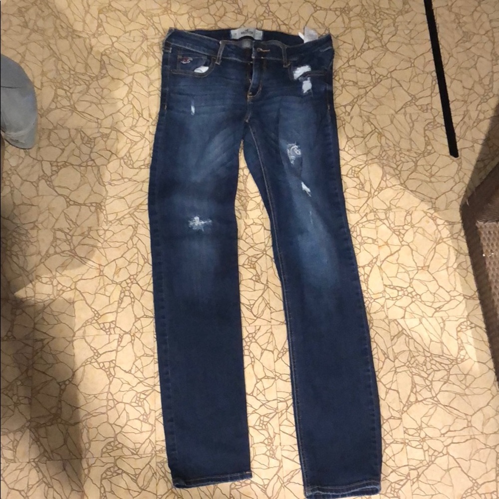 Dark Blue distressed hollister jeans